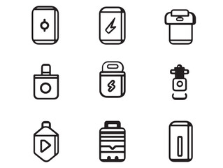 minimalist battery line art icon for creative projects