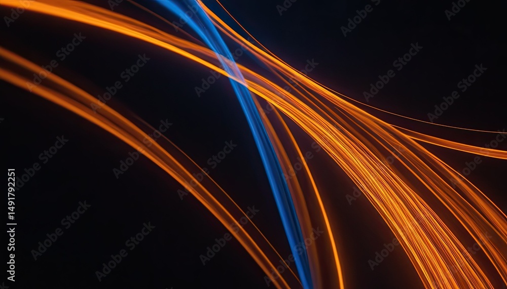 Poster a black motion banner background with a light in the middle and a swirl light on it 2