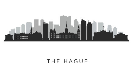 Fototapeta premium The Hague Skyline with Netherlands Cityscape Silhouette. (1)