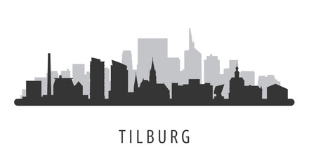 Tilburg Skyline with Netherlands Cityscape, and Urban Vector.
