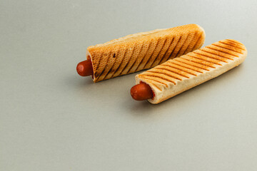 Delicious grilled hot dogs wrapped in toasted bread