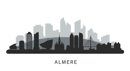 Almere Skyline with Netherlands Cityscape, and Urban Panorama.