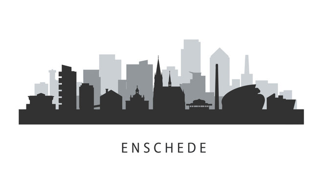 Enschede Skyline with Netherlands Cityscape, and Urban Silhouette.