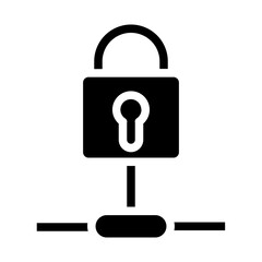Padlock connected to network symbolizing secure access