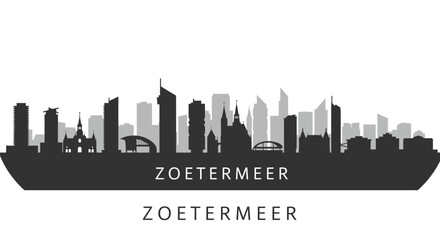 Fototapeta premium Zoetermeer Skyline with Netherlands Cityscape, and Vector Illustration.