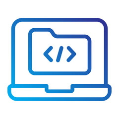 Laptop with code window symbolizing development