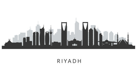 Naklejka premium Riyadh Skyline with Saudi Arabia, Cityscape, and Vector.