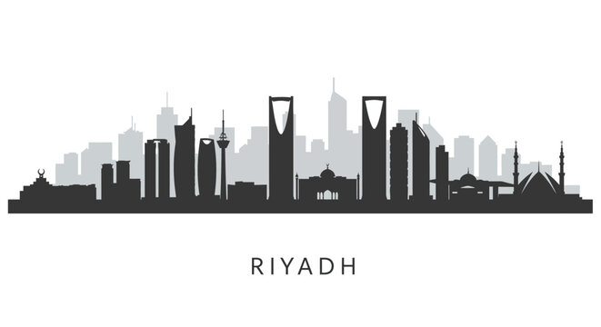 Riyadh Skyline with Saudi Arabia, Cityscape, and Vector.