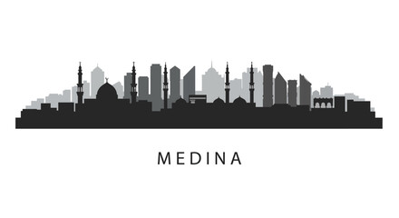 Naklejka premium Medina Skyline with Saudi Arabia, Cityscape, and Vector.