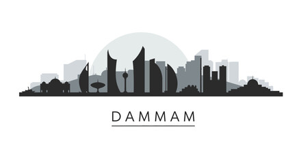 Fototapeta premium Dammam Saudi Arabia Skyline Cityscape Vector.