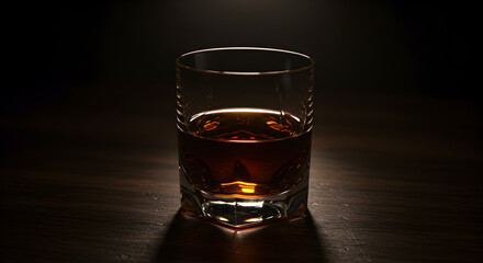 Whiskey Glass: Dark & Dramatic Stock Photo