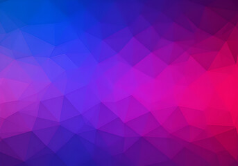 Obraz premium Blue violet purple fuchsia magenta pink abstract background. Geometric shape pattern. Color gradient. Line triangle corner mosaic. Bright neon vibrant light glow.