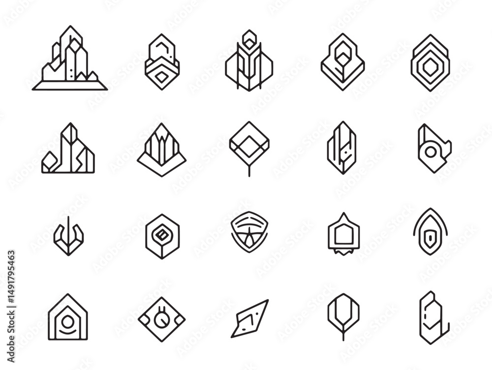 Poster clean beta badge line art icon for web projects