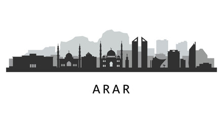 Naklejka premium Arar Saudi Arabia Skyline with Cityscape, and Vector.