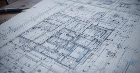Blueprint photo effect transforms images into technical drawings, ideal for architectural or engineering themes , modern, building, technology