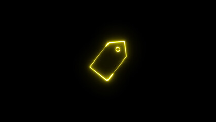 Neon line glowing price tag retail icon for e-commerce and product pricing - flat stroke icon background.