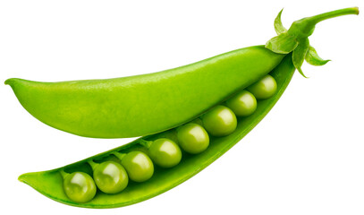 Green peas isolated on white background, Organic Green Peas on white background with work path, High resolution focus stacking photography PNG File.