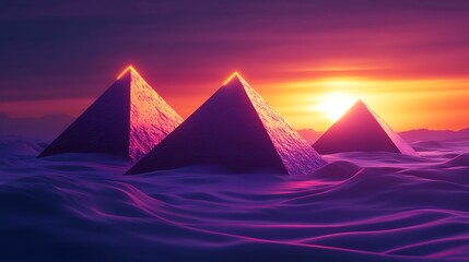 Pyramids sunset landscape