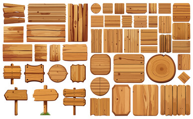 木製看板ベクターイラストセット