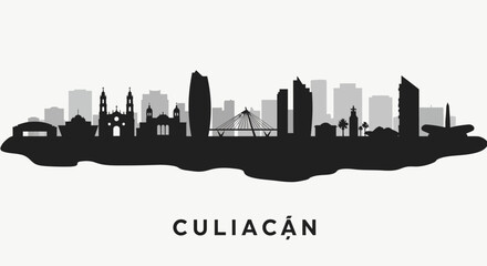 Fototapeta premium Culiacan Skyline Silhouette Mexico Cityscape.
