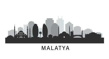 Naklejka premium Malatya Turkey Skyline with Cityscape, and Vector Illustration.