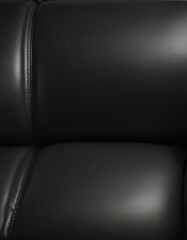 Luxurious black leather, subtle grain, glossy sheen,  supple,  surface