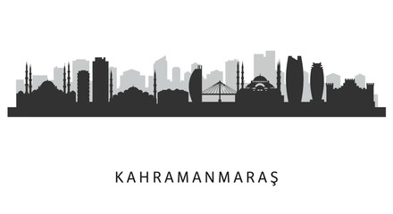 Obraz premium Kahramanmara Skyline City Silhouette Turkey.