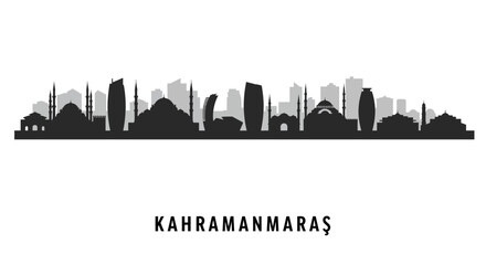 Naklejka premium Kahramanmara City Skyline Silhouette.