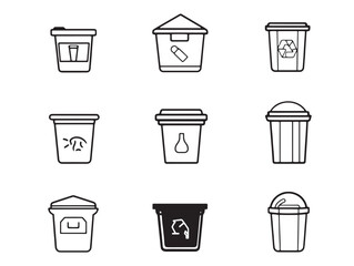 Elegant bin line art drawing perfect for presentations
