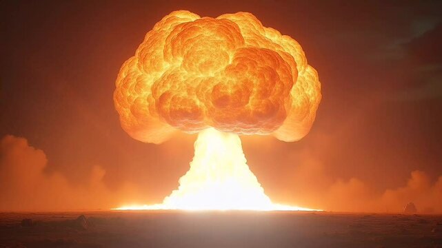 giant mushroom shaped explosion seamless motion video loop