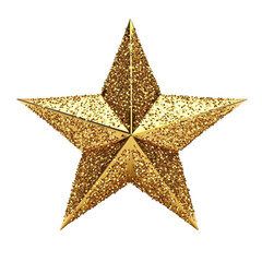 Glittery gold star on colorful striped background festive design element