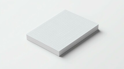 A mockup of a branded graph paper pad on a white background