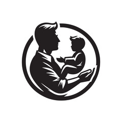 father's day vector clip art logo design illustration