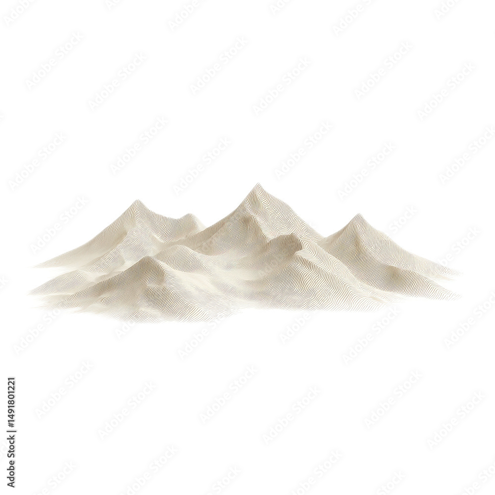 Aufkleber abstract mountain landscape depiction with relief lines on a transparent background for conceptual a