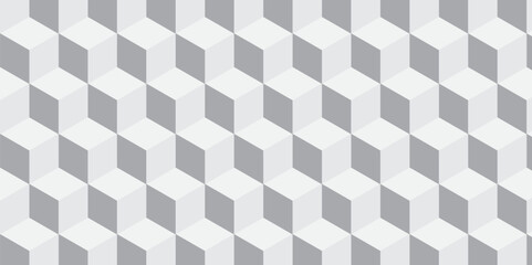 White squares abstract cubic background. Seamless pattern with hexagon square cube geometric pattern.	

