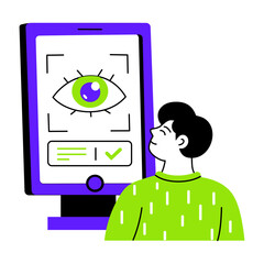 A sketchy style illustration of eye biometric
