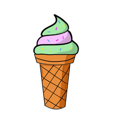 ice cream cone on white background 