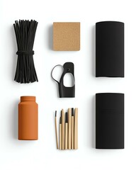 Obraz premium A mockup of a branded fire starter kit on a white background