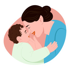 A flat style illustration showing nuzzling