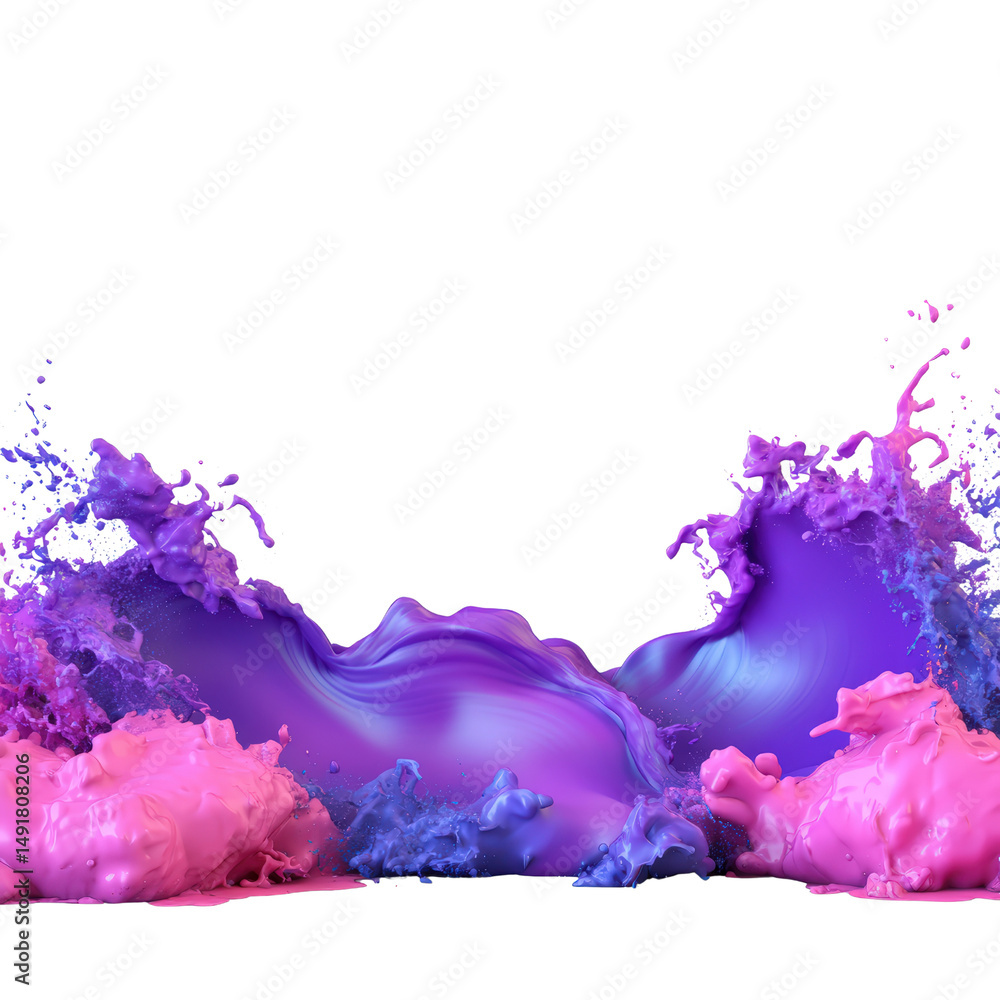 Aufkleber dynamic colorful paint splashes blending together on a white background creating an abstract artisti