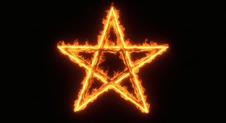 burning pentagram symbol wicca occultism
