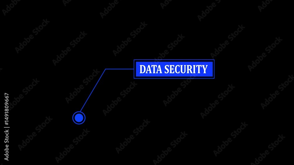 Poster a clean and modern graphic representation highlighting data security featuring a blue callout box an