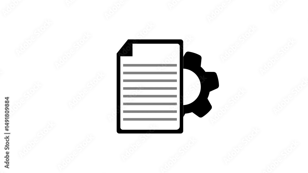 Poster document processing concept depicting technical and operational solutions for business processes and