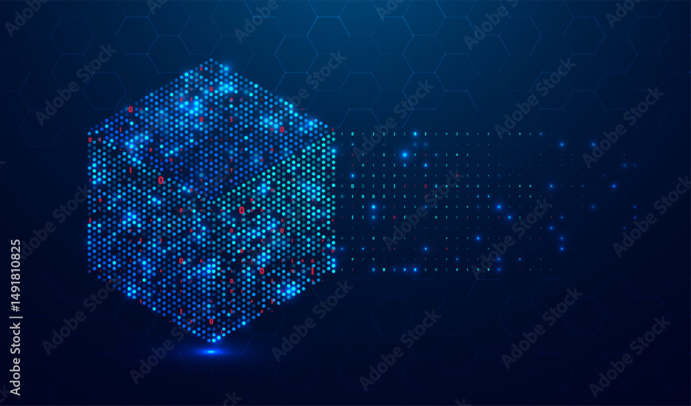 Poster abstract big data visualization. big data code representation. futuristic network or business analyt