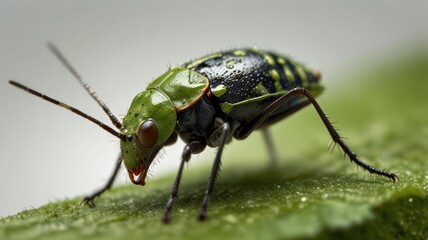 Close-up of a beetle on a leaf