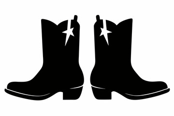 2 cowboy boot  silhouette vector