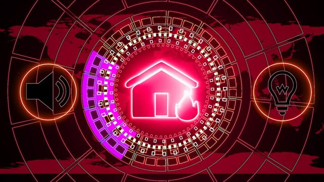 Glowing technology global business financial , ,technology network background ,circular social media icon. Animation of the network connections. futuristic digital network circle technology background - Powered by Adobe