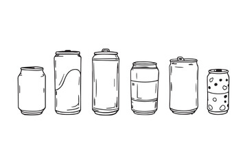 soda can line art and black color