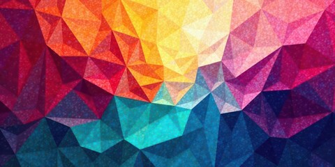 Fototapeta premium Abstract Colorful Geometric Triangular Mosaic Pattern Design with Vibrant Hues and Textured Surface