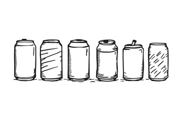 soda can line art and black color